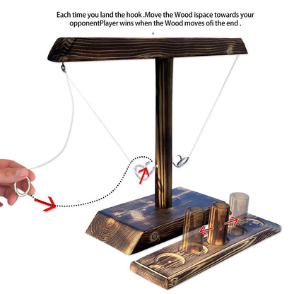 Wooden Hook Ring Battle Game