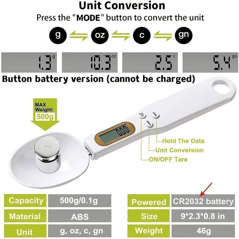 Scale Digital Kitchen Spoon - 0.1-500g