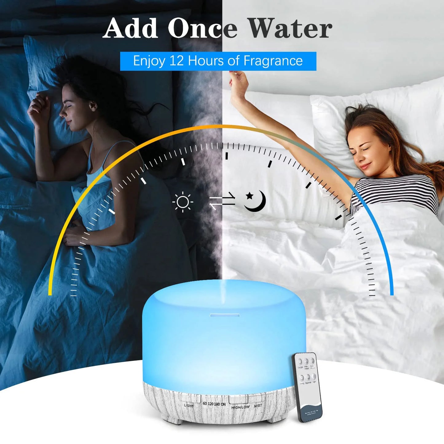 Oil Diffuser Humidifier with Remote Control